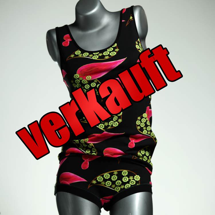 farbige süße handgemachte attraktive Unterwäsche Set für DamenPanty / Hotpant mit Top aus Biobaumwolle