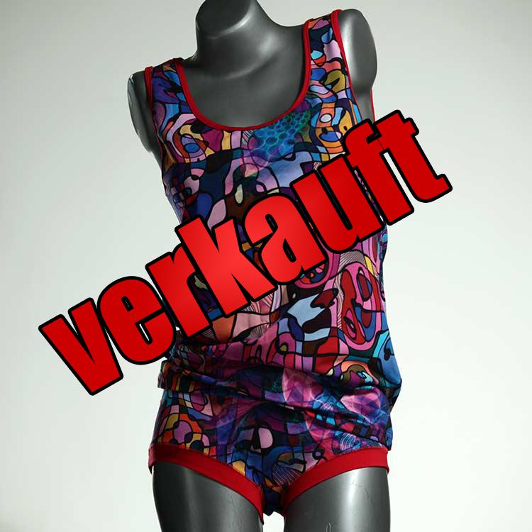 preiswerte süße ökologische bunte Unterwäsche Set für DamenPanty / Hotpant mit Top aus Biobaumwolle