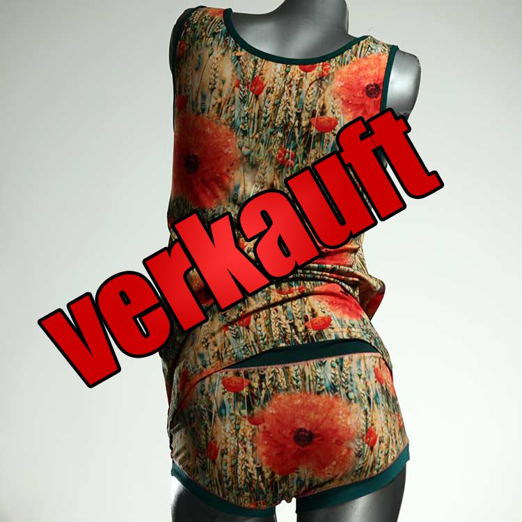 sexy handgemachte farbige süße Unterwäsche Set für DamenPanty / Hotpant mit Top aus Biobaumwolle