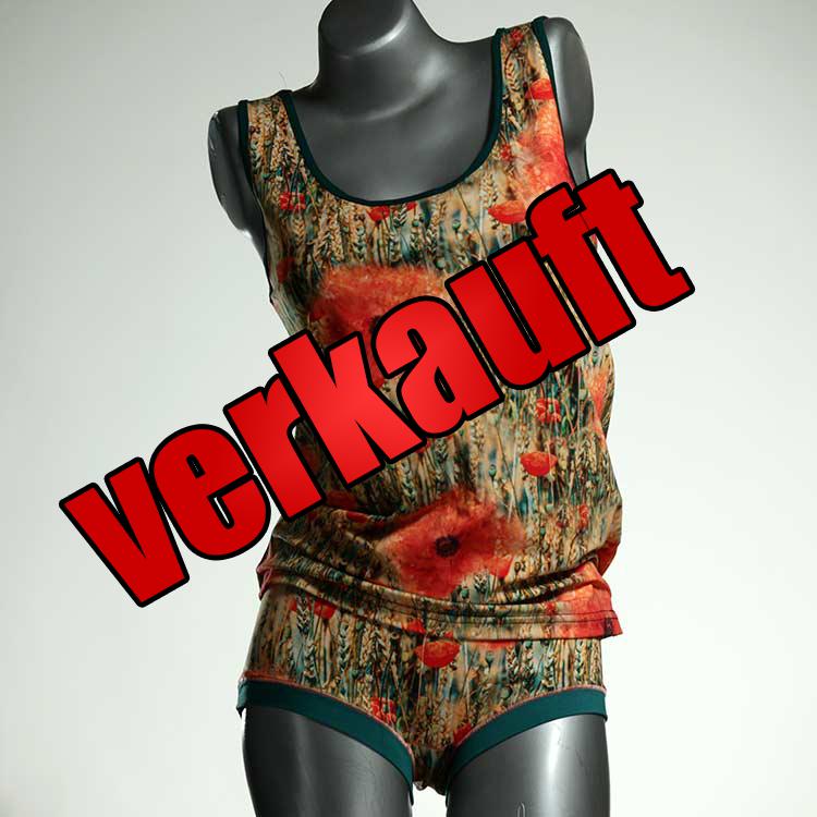 sexy handgemachte farbige süße Unterwäsche Set für DamenPanty / Hotpant mit Top aus Biobaumwolle