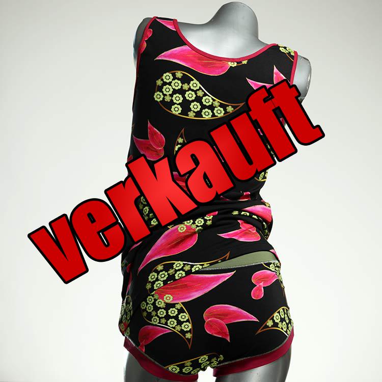 nachhaltige sexy gemusterte attraktive Unterwäsche Set für DamenPanty / Hotpant mit Top aus Biobaumwolle