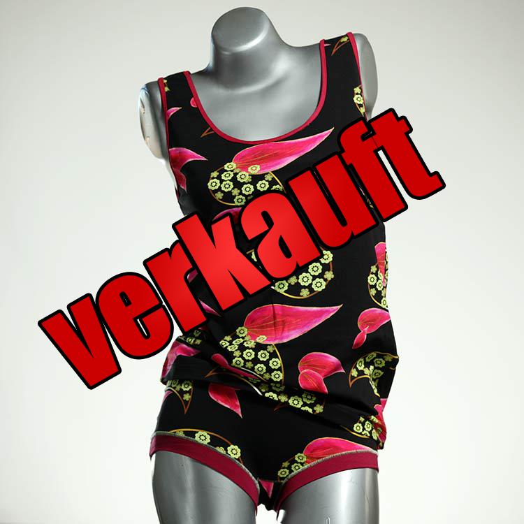 nachhaltige sexy gemusterte attraktive Unterwäsche Set für DamenPanty / Hotpant mit Top aus Biobaumwolle