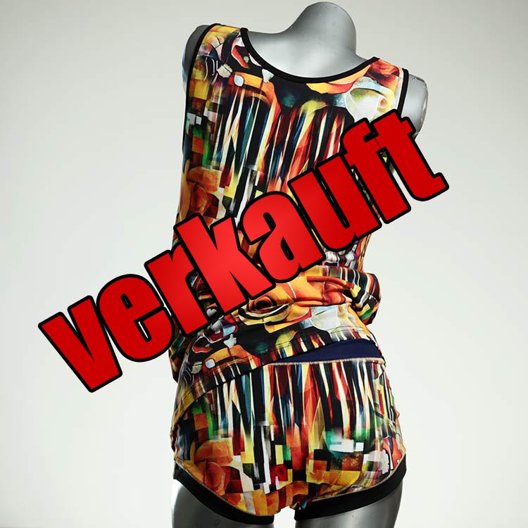 bunte handgemachte günstige preiswerte Unterwäsche Set für DamenPanty / Hotpant mit Top aus Biobaumwolle