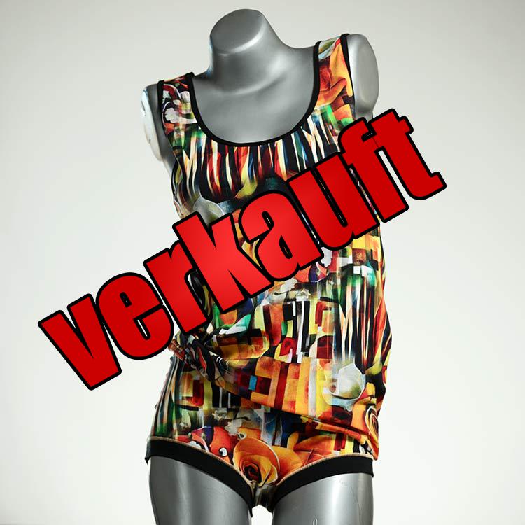 bunte handgemachte günstige preiswerte Unterwäsche Set für DamenPanty / Hotpant mit Top aus Biobaumwolle