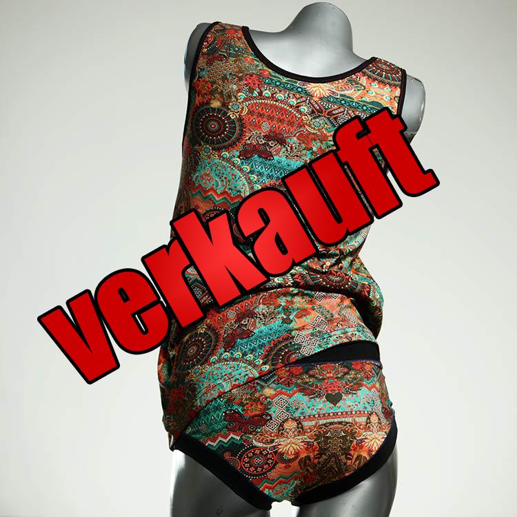 schöne süße handgemachte bunte Unterwäsche Set für DamenPanty / Hotpant mit Top aus Biobaumwolle