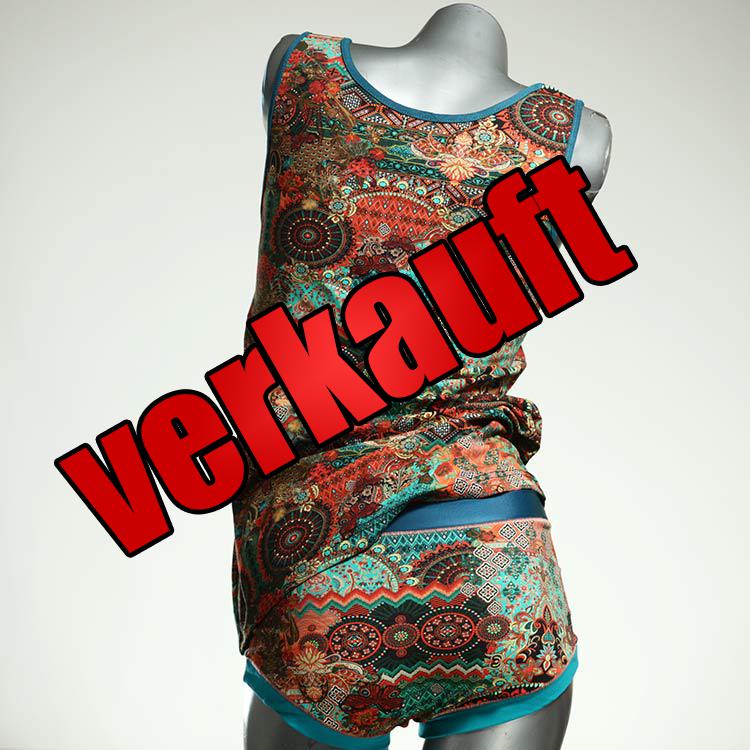 preiswerte gemusterte süße nachhaltige Unterwäsche Set für DamenPanty / Hotpant mit Top aus Biobaumwolle