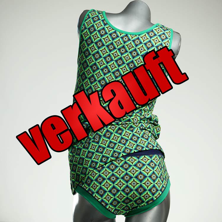 handgemachte bunte preiswerte farbige Unterwäsche Set für DamenPanty / Hotpant mit Top aus Biobaumwolle