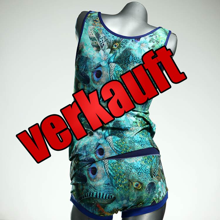 farbige gemusterte bequeme bunte Unterwäsche Set für DamenPanty / Hotpant mit Top aus Biobaumwolle