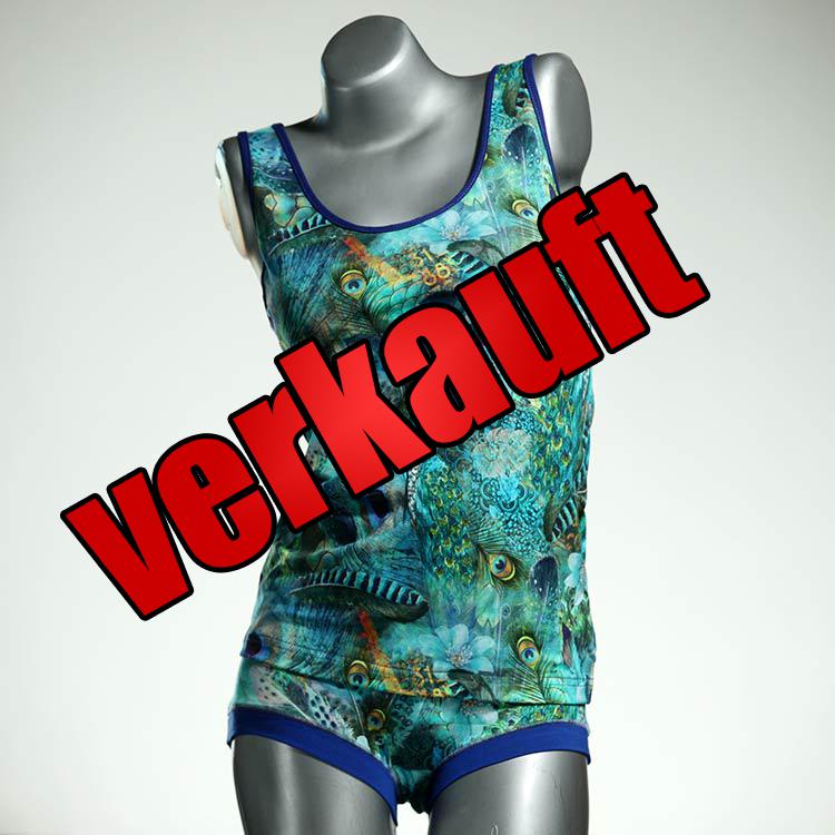 farbige gemusterte bequeme bunte Unterwäsche Set für DamenPanty / Hotpant mit Top aus Biobaumwolle