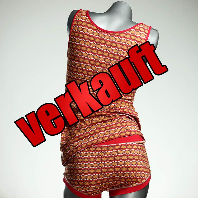 ökologische gemusterte sexy nachhaltige Unterwäsche Set für DamenPanty / Hotpant mit Top aus Biobaumwolle