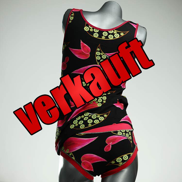 preiswerte gemusterte günstige attraktive Unterwäsche Set für DamenPanty / Hotpant mit Top aus Biobaumwolle