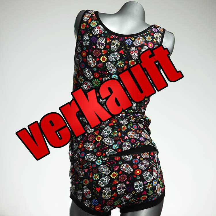 günstige süße gemusterte ökologische Unterwäsche Set für DamenPanty / Hotpant mit Top aus Biobaumwolle