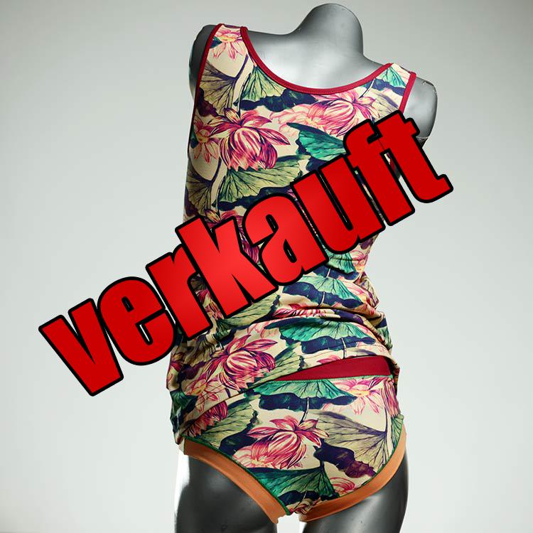 ökologische farbige gemusterte nachhaltige Unterwäsche Set für DamenPanty / Hotpant mit Top aus Biobaumwolle