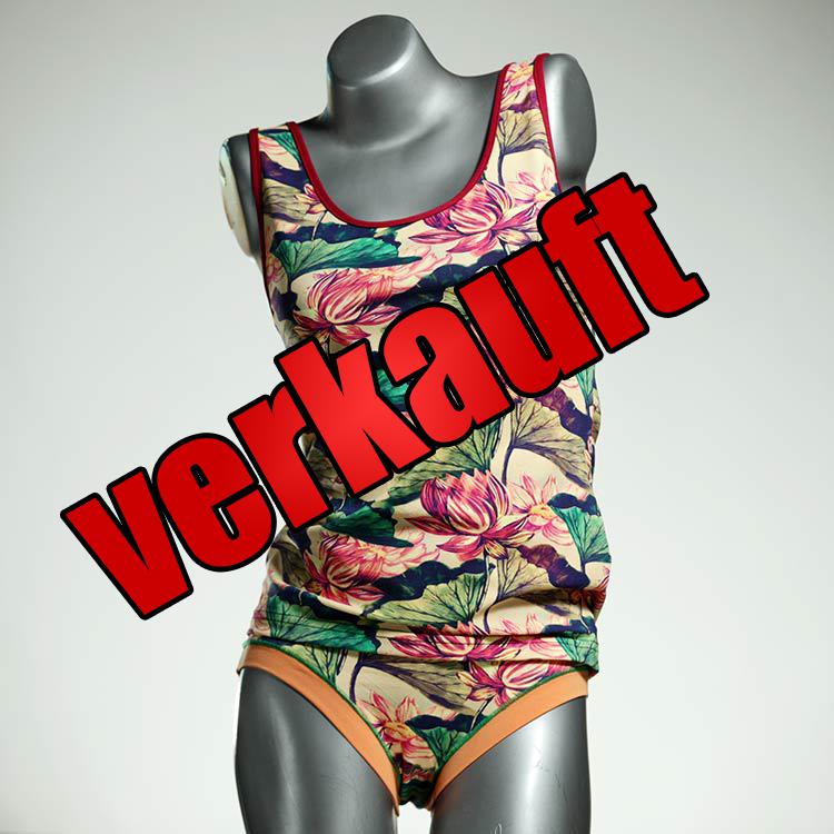 ökologische farbige gemusterte nachhaltige Unterwäsche Set für DamenPanty / Hotpant mit Top aus Biobaumwolle