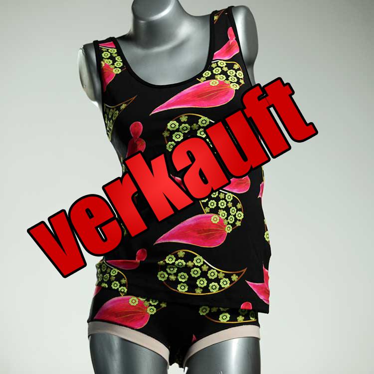 süße sexy bequeme nachhaltige Unterwäsche Set für DamenPanty / Hotpant mit Top aus Biobaumwolle