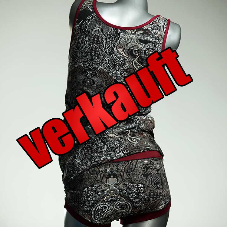 gemusterte bequeme nachhaltige farbige Unterwäsche Set für DamenPanty / Hotpant mit Top aus Biobaumwolle