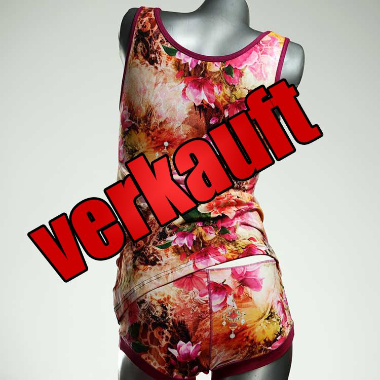 nachhaltige handgemachte günstige süße Unterwäsche Set für DamenPanty / Hotpant mit Top aus Biobaumwolle