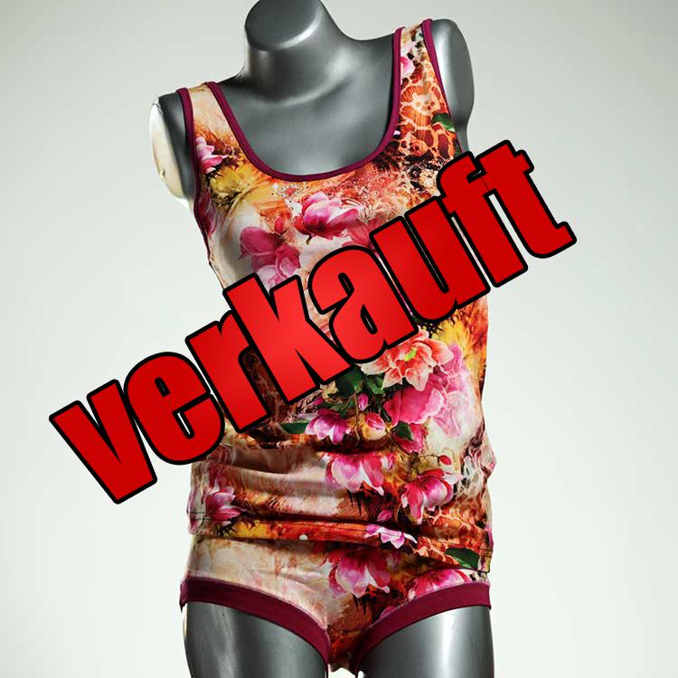 nachhaltige handgemachte günstige süße Unterwäsche Set für DamenPanty / Hotpant mit Top aus Biobaumwolle