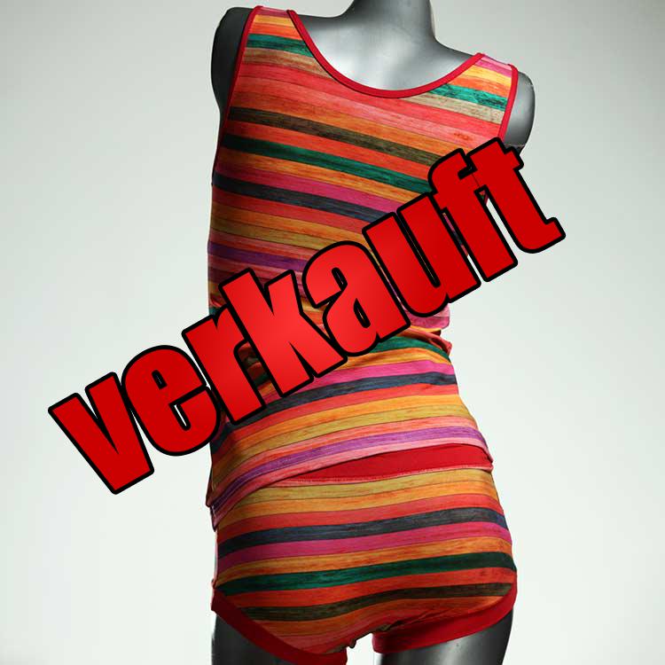 handgemachte süße bunte gemusterte Unterwäsche Set für DamenPanty / Hotpant mit Top aus Biobaumwolle