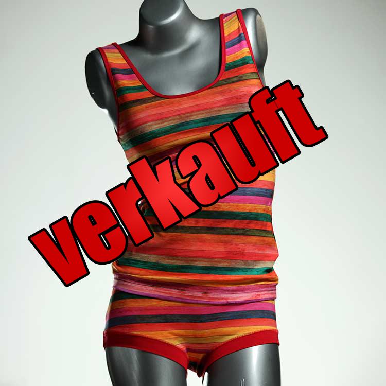 handgemachte süße bunte gemusterte Unterwäsche Set für DamenPanty / Hotpant mit Top aus Biobaumwolle