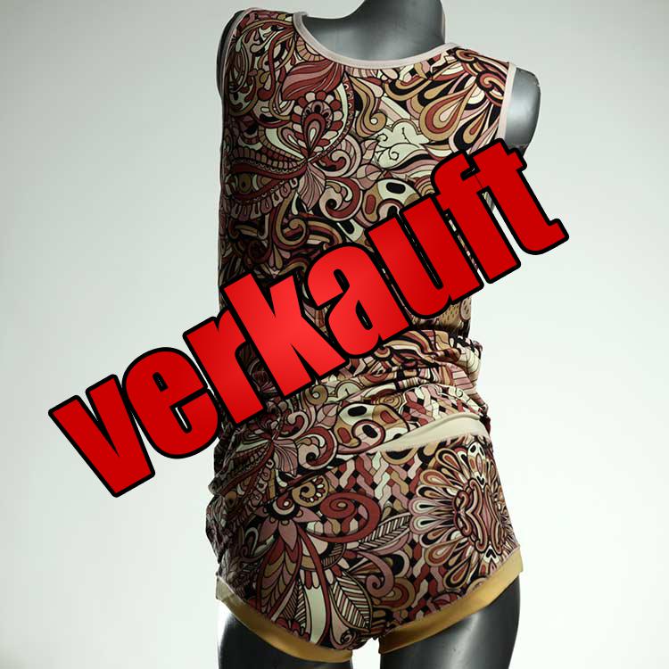 gemusterte attraktive sexy süße Unterwäsche Set für DamenPanty / Hotpant mit Top aus Biobaumwolle