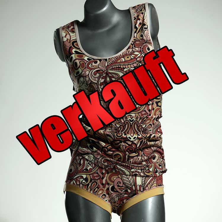 gemusterte attraktive sexy süße Unterwäsche Set für DamenPanty / Hotpant mit Top aus Biobaumwolle