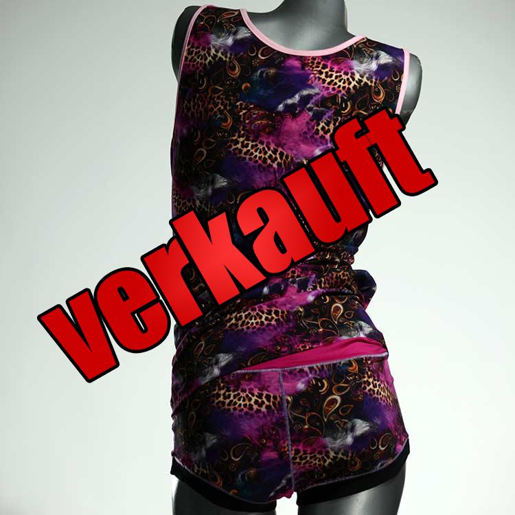 süße bequeme farbige gemusterte Unterwäsche Set für DamenPanty / Hotpant mit Top aus Biobaumwolle