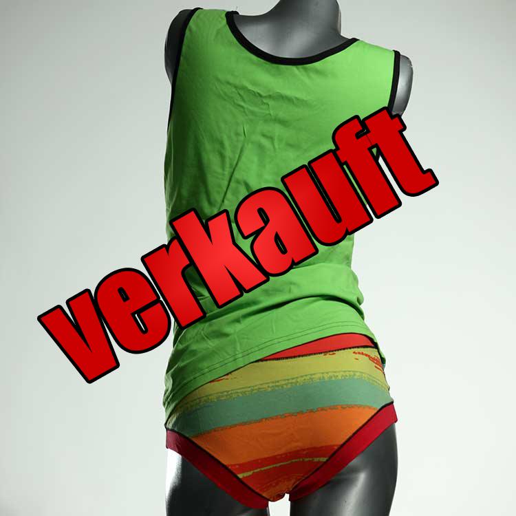 süße gemusterte attraktive günstige Unterwäsche Set für DamenPanty / Hotpant mit Top aus Biobaumwolle