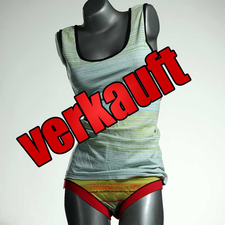 süße gemusterte attraktive günstige Unterwäsche Set für DamenPanty / Hotpant mit Top aus Biobaumwolle