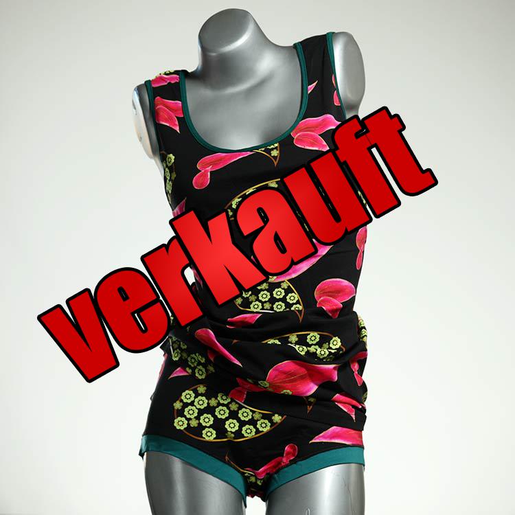 süße bunte sexy ökologische Unterwäsche Set für DamenPanty / Hotpant mit Top aus Biobaumwolle