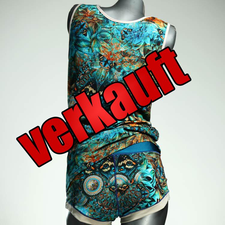 günstige attraktive süße bunte Unterwäsche Set für DamenPanty / Hotpant mit Top aus Biobaumwolle