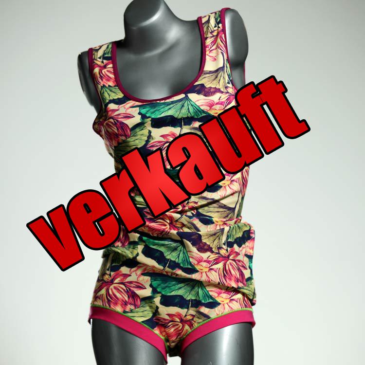 schöne bequeme gemusterte attraktive Unterwäsche Set für DamenPanty / Hotpant mit Top aus Biobaumwolle