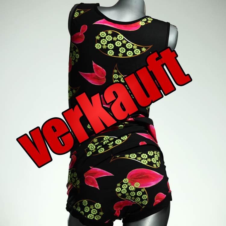 bunte farbige ökologische bequeme Unterwäsche Set für DamenPanty / Hotpant mit Top aus Biobaumwolle