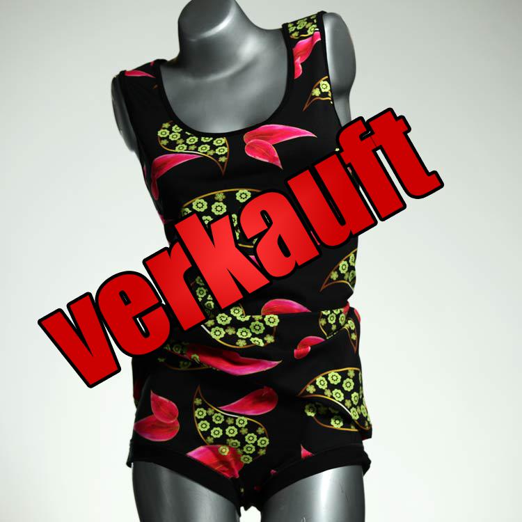 bunte farbige ökologische bequeme Unterwäsche Set für DamenPanty / Hotpant mit Top aus Biobaumwolle