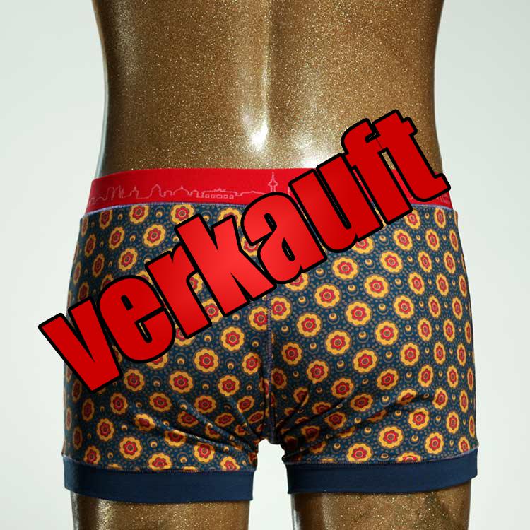schöner nachhaltiger handgemachter gemusterter Herrenshort, Unterwäsche aus Biobaumwolle für Herren