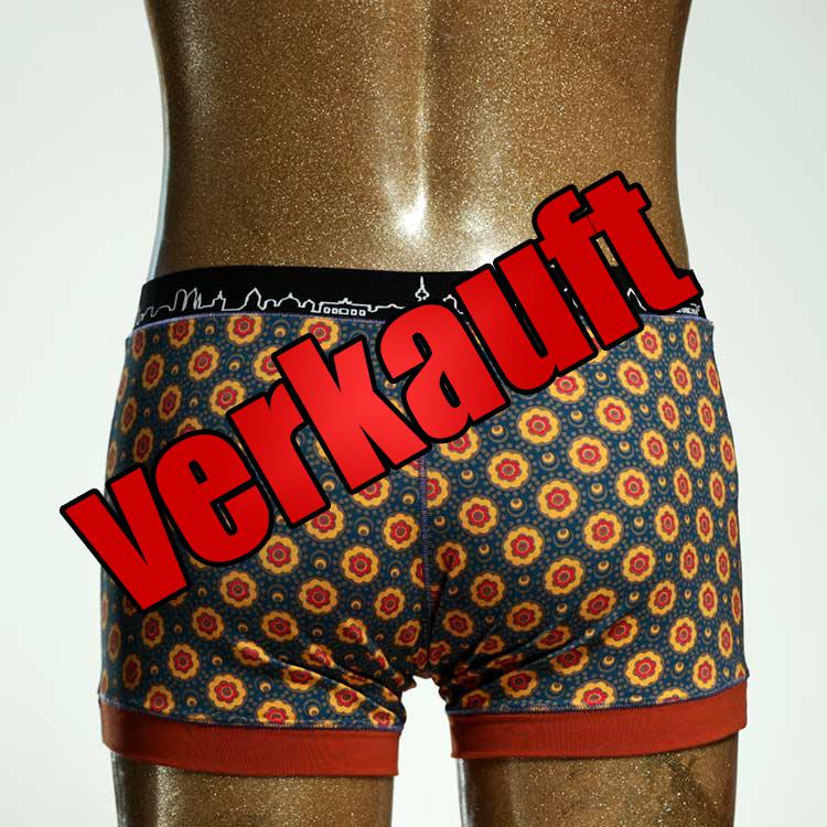 schöner gemusterter handgemachter  Herrenshort, Unterwäsche aus Biobaumwolle für Herren