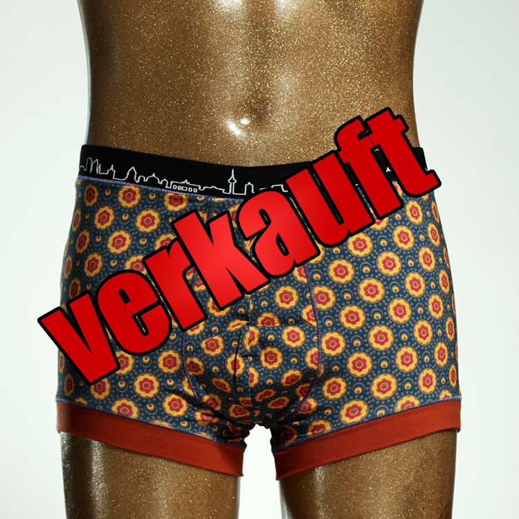 schöner gemusterter handgemachter  Herrenshort, Unterwäsche aus Biobaumwolle für Herren