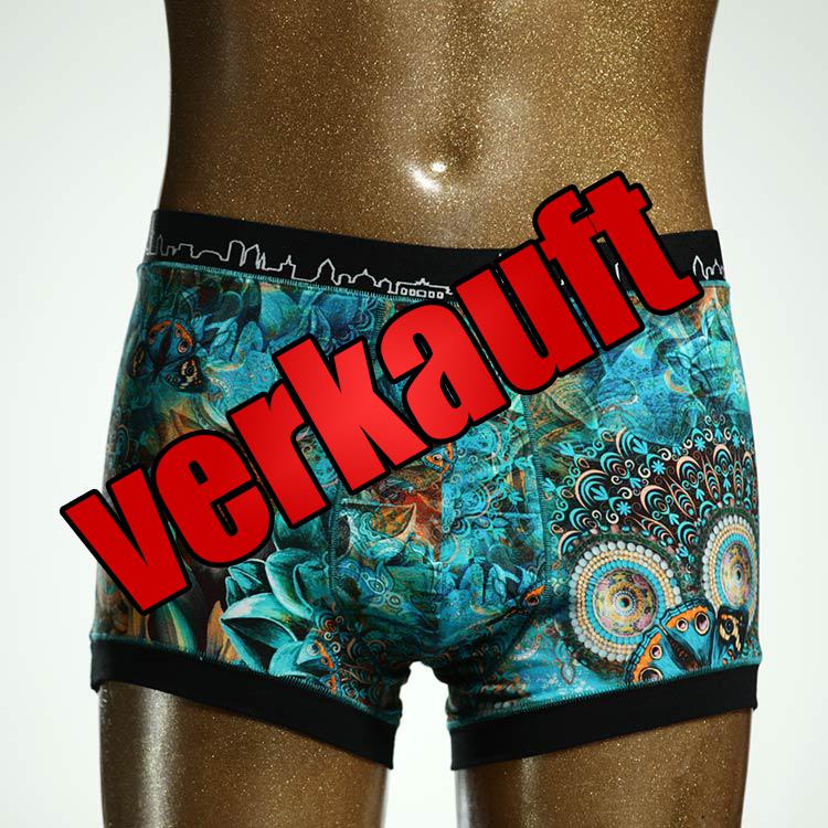 preiswerter handgemachter gemusterter farbiger Herrenshort, Unterwäsche aus Biobaumwolle für Herren