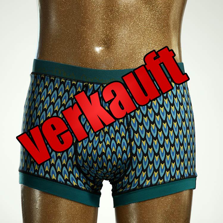 sexy farbiger gemusterter nachhaltiger Herrenshort, Unterwäsche aus Biobaumwolle für Herren