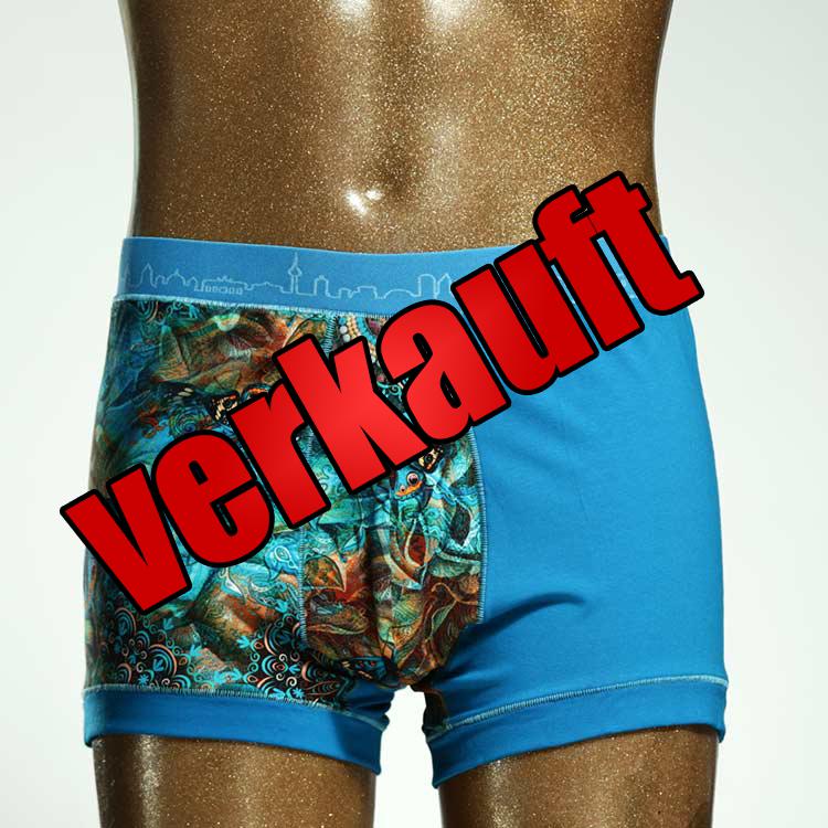 bunter gemusterter schöner günstiger Herrenshort, Unterwäsche aus Biobaumwolle für Herren