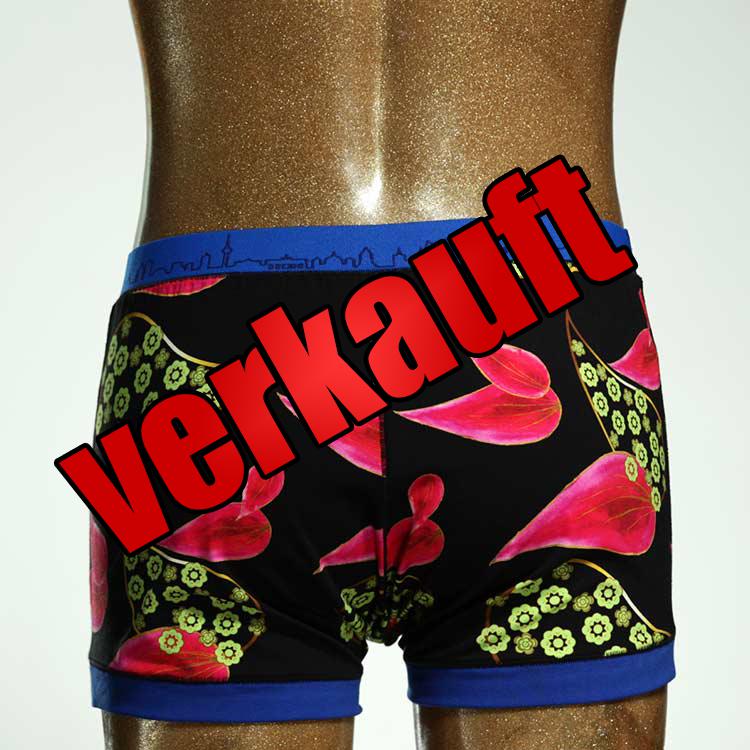 handgemachter ökologischer gemusterter bunter Herrenshort, Unterwäsche aus Biobaumwolle für Herren