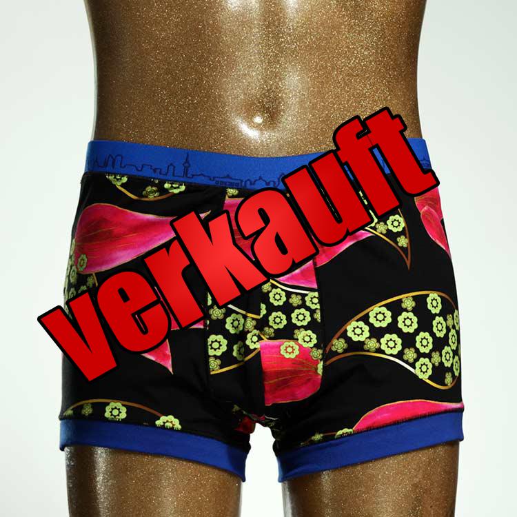 handgemachter ökologischer gemusterter bunter Herrenshort, Unterwäsche aus Biobaumwolle für Herren