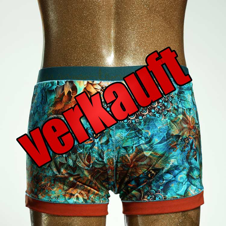 farbiger preiswerter gemusterter ökologischer Herrenshort, Unterwäsche aus Biobaumwolle für Herren