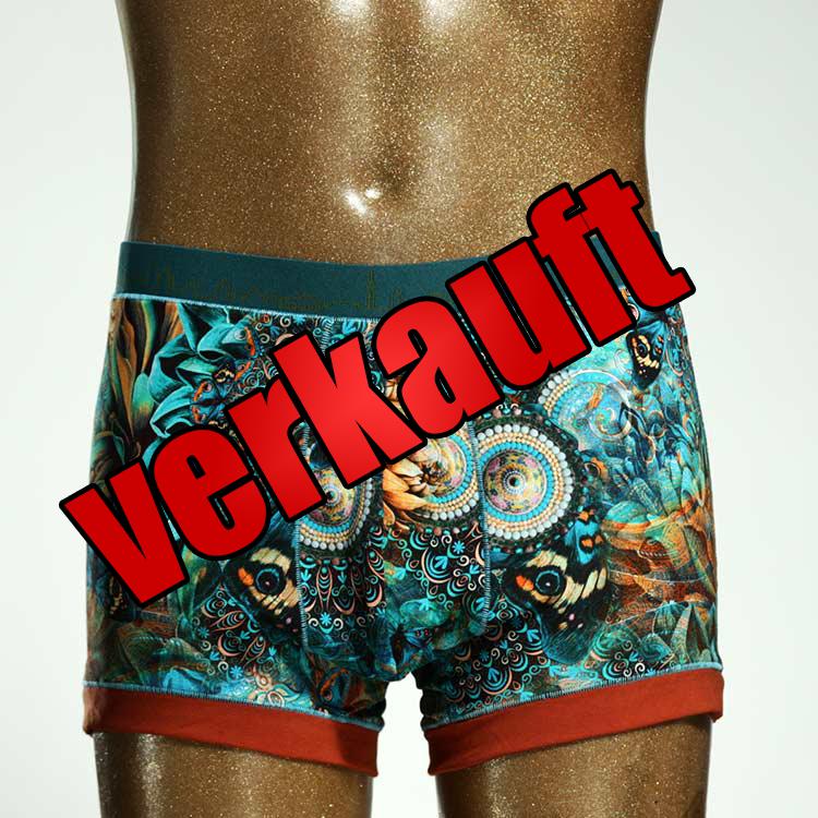 farbiger preiswerter gemusterter ökologischer Herrenshort, Unterwäsche aus Biobaumwolle für Herren