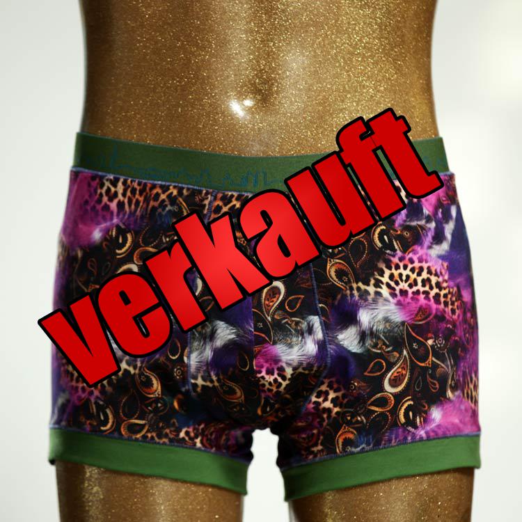 günstiger preiswerter gemusterter bunter Herrenshort, Unterwäsche aus Biobaumwolle für Herren
