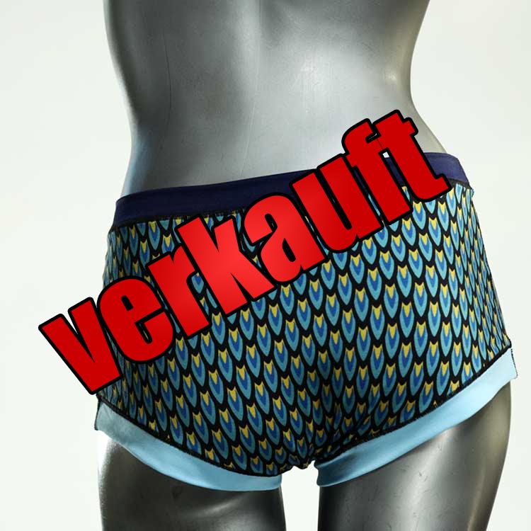 farbige ökologische gemusterte schöne Hotpant aus Biobaumwolle, Unterwäsche für Damen