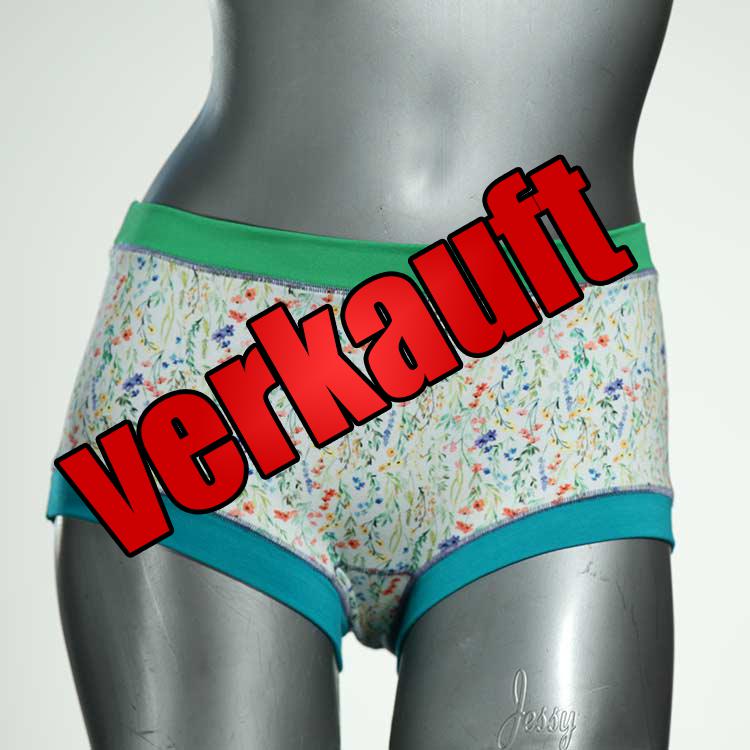 preiswerte handgemachte gemusterte farbige Hotpant aus Biobaumwolle, Unterwäsche für Damen