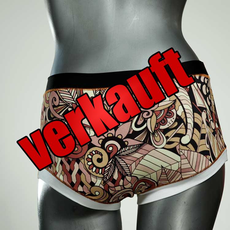 handgemachte gemusterte farbige süße Hotpant aus Biobaumwolle, Unterwäsche für Damen