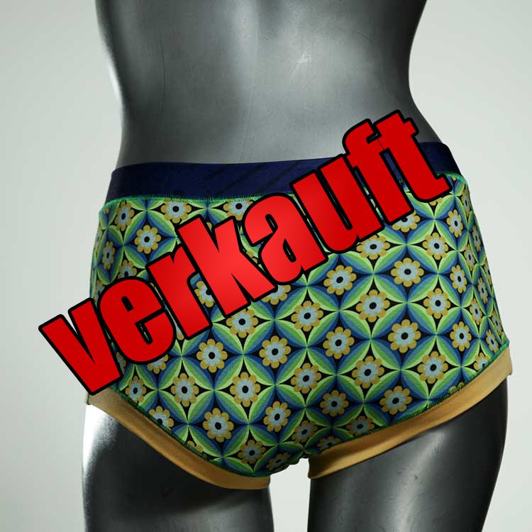 bunte handgemachte gemusterte günstige Hotpant aus Biobaumwolle, Unterwäsche für Damen