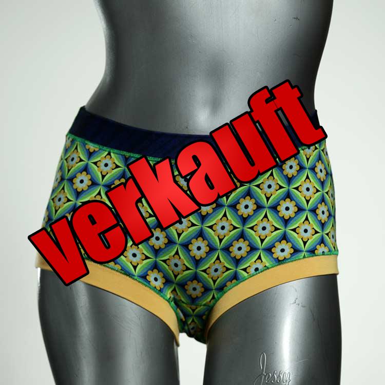 bunte handgemachte gemusterte günstige Hotpant aus Biobaumwolle, Unterwäsche für Damen
